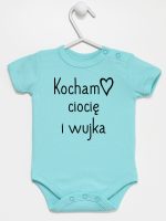 kocham ciocię i wujka body z krótkim rękawem kolor miętowy 129
