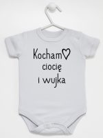 kocham ciocię i wujka body z krótkim rękawem kolor szary 129