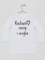 kocham ciocię i wujka koszulka z długim rękawem kolor biały 129