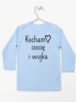 kocham ciocię i wujka koszulka z długim rękawem kolor błękitny 129