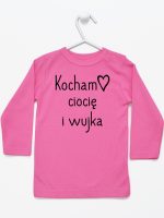 kocham ciocię i wujka koszulka z długim rękawem kolor ciemny różowy 129
