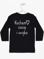 kocham ciocię i wujka koszulka z długim rękawem kolor czarny 129