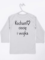 kocham ciocię i wujka koszulka z długim rękawem kolor szary 129