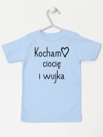 kocham ciocię i wujka koszulka z krótkim rękawem kolor błękitny 129