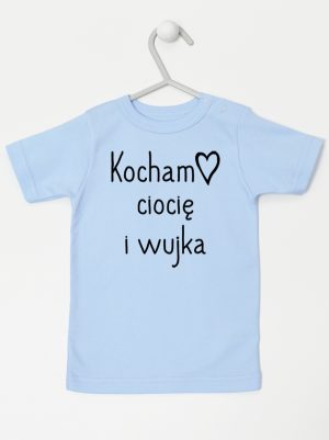 kocham ciocię i wujka koszulka z krótkim rękawem kolor błękitny 129