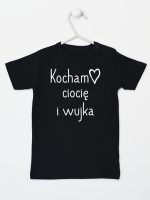 kocham ciocię i wujka koszulka z krótkim rękawem kolor czarny 129