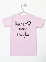 kocham ciocię i wujka koszulka z krótkim rękawem kolor różowy 129