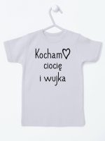 kocham ciocię i wujka koszulka z krótkim rękawem kolor szary 129