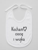 kocham ciocię i wujka śliniak niemowlęcy kolor biały 129