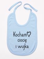 kocham ciocię i wujka śliniak niemowlęcy kolor błękitny 129