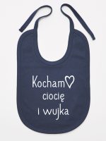 kocham ciocię i wujka śliniak niemowlęcy kolor granatowy 129