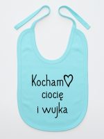 kocham ciocię i wujka śliniak niemowlęcy kolor miętowy 129