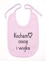 kocham ciocię i wujka śliniak niemowlęcy kolor różowy 129