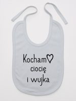 kocham ciocię i wujka śliniak niemowlęcy kolor szary 129