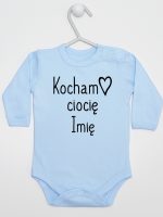 kocham ciocię z imieniem body z długim rękawem kolor błękitny 101
