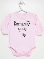 kocham ciocię z imieniem body z długim rękawem kolor różowy 101