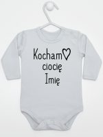 kocham ciocię z imieniem body z długim rękawem kolor szary 101