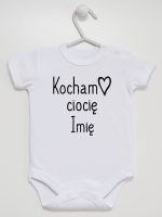 kocham ciocię z imieniem body z krótkim rękawem kolor biały 101