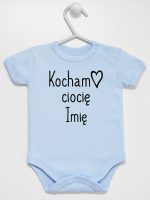 kocham ciocię z imieniem body z krótkim rękawem kolor błękitny 101