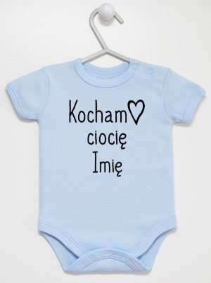 kocham ciocię z imieniem body z krótkim rękawem kolor błękitny 101