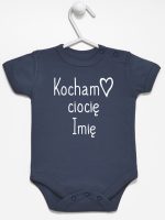 kocham ciocię z imieniem body z krótkim rękawem kolor granatowy 101