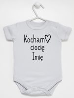 kocham ciocię z imieniem body z krótkim rękawem kolor szary 101