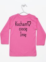 kocham ciocię z imieniem koszulka z długim rękawem kolor ciemny różowy 101