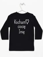 kocham ciocię z imieniem koszulka z długim rękawem kolor czarny 101