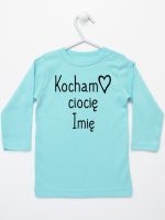 kocham ciocię z imieniem koszulka z długim rękawem kolor miętowy 101