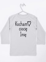 kocham ciocię z imieniem koszulka z długim rękawem kolor szary 101