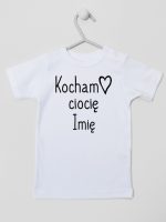 kocham ciocię z imieniem koszulka z krótkim rękawem kolor biały 101