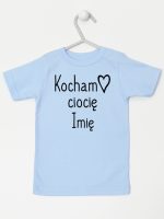 kocham ciocię z imieniem koszulka z krótkim rękawem kolor błękitny 101