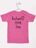 kocham ciocię z imieniem koszulka z krótkim rękawem kolor ciemny różowy 101