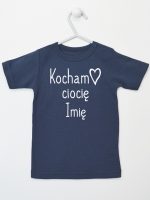 kocham ciocię z imieniem koszulka z krótkim rękawem kolor granatowy 101