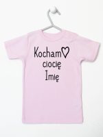 kocham ciocię z imieniem koszulka z krótkim rękawem kolor różowy 101