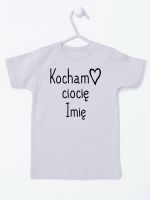 kocham ciocię z imieniem koszulka z krótkim rękawem kolor szary 101