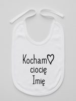 kocham ciocię z imieniem śliniak niemowlęcy kolor biały 101 kocham ciocię z imieniem śliniak niemowlęcy kolor biały 101