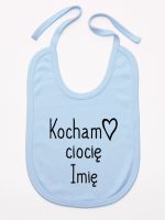 kocham ciocię z imieniem śliniak niemowlęcy kolor błękitny 101 kocham ciocię z imieniem śliniak niemowlęcy kolor błękitny 101