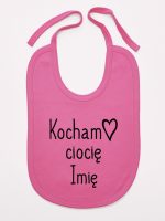 kocham ciocię z imieniem śliniak niemowlęcy kolor ciemny różowy 101 kocham ciocię z imieniem śliniak niemowlęcy kolor ciemny różowy 101