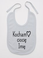 kocham ciocię z imieniem śliniak niemowlęcy kolor szary 101 kocham ciocię z imieniem śliniak niemowlęcy kolor szary 101