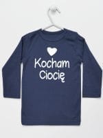 kocham ciocię z sercem koszulka z długim rękawem kolor granatowy 035