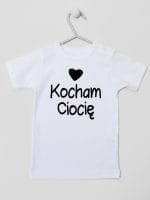 kocham ciocię z sercem koszulka z krótkim rękawem kolor biały 035