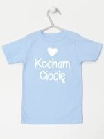 kocham ciocię z sercem koszulka z krótkim rękawem kolor błękitny 035