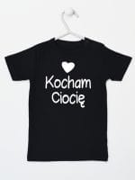 kocham ciocię z sercem koszulka z krótkim rękawem kolor czarny 035