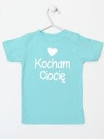 kocham ciocię z sercem koszulka z krótkim rękawem kolor miętowy 035