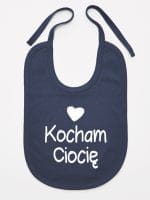 kocham ciocię z sercem śliniak niemowlęcy kolor granatowy 035 kocham ciocię z sercem śliniak niemowlęcy kolor granatowy 035
