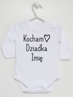 kocham dziadka z imieniem body z długim rękawem kolor biały 111 kocham dziadka z imieniem body z długim rękawem kolor biały 111