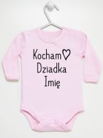 kocham dziadka z imieniem body z długim rękawem kolor różowy 111 kocham dziadka z imieniem body z długim rękawem kolor różowy 111
