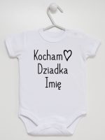 kocham dziadka z imieniem body z krótkim rękawem kolor biały 111 kocham dziadka z imieniem body z krótkim rękawem kolor biały 111