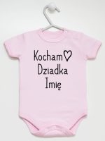 kocham dziadka z imieniem body z krótkim rękawem kolor różowy 111 kocham dziadka z imieniem body z krótkim rękawem kolor różowy 111